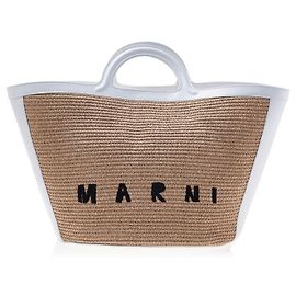 Marni Women's Logo Raffia Large Tote Bag Orange