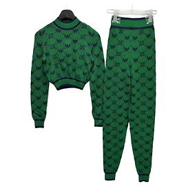 Gucci Crop de malha jacquard de lã Adidas Multicor