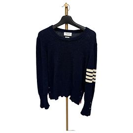 Thom Browne Diagonale Shetland Strickgröße Silber