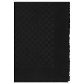 Gucci Sciarpa in jacquard di lana e seta Nero