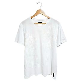 Fendi Kurzarm-T-Shirt mit Logo-Patch Weiß