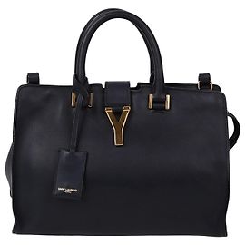 Saint Laurent Bolsa de ombro pequena Cabas Chyc Gold Azul