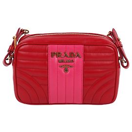 Prada Borsa a tracolla Diagram Mini Chain Rosso