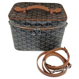 Goyard Muse Vanity Black Tan Beauty Case PM Borsa Vanity a tracolla da donna Marrone