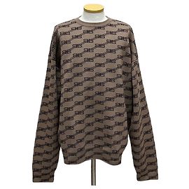 Balenciaga Strick mit BB-Logo-Monogramm Mehrfarben