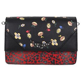 Zadig & Voltaire Borsa a tracolla nera con ricami multicolore Nero