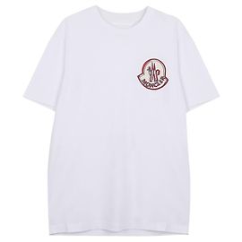 Moncler Baumwoll-T-Shirt mit Logo Weiß