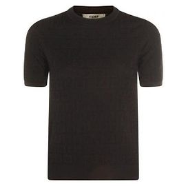 Fendi FF Race Knit Kurzarm-Shirt Schwarz