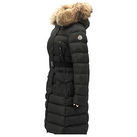 Pull long matelassé en fourrure de raccoon Moncler Chloe Marron