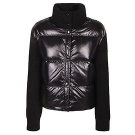 Moncler Logo Patch Knit Padding Black