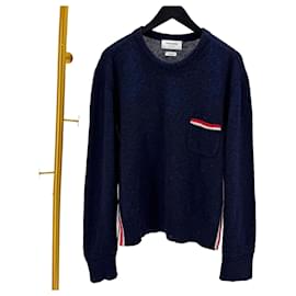 Thom Browne Three Stripes Strickpullover Navy Blau