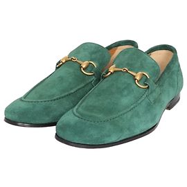 Gucci Mocassin en daim vert Vert