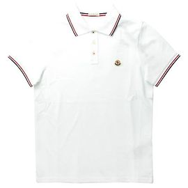 Moncler Polo de piqué de algodão com debrum tricolor Multicor