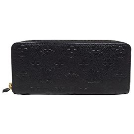Louis Vuitton Black Monogram Empreinte Zip Wallet Black