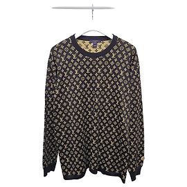 Louis Vuitton Pull en maille jacquard monogramme marron Marron