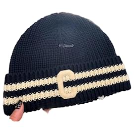 Céline Gorro Initial Algodão Navy Ecru Multicor