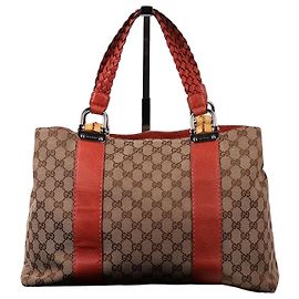 Gucci Medium Bamboo Handle Tote Bag Orange