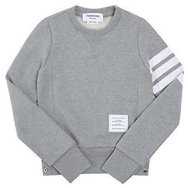 Thom Browne Gestreiftes Jersey-Sweatshirt für Damen Silber
