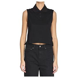 Saint Laurent Polo-Shirt mit CASSANDRE Logo Schwarz