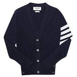 Thom Browne Gestreifter Cashmere-Cardigan Schwarz
