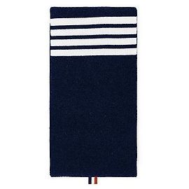 Thom Browne Sciarpa in cashmere a righe a coste Nero