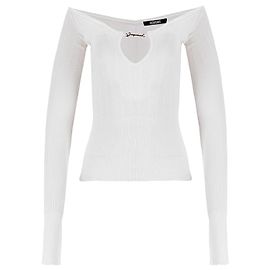 Jacquemus Strick Le Haute Logo Charm Damen Silber