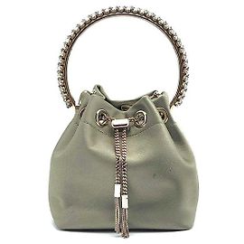 Jimmy Choo Mini borsa a secchiello Bongbong Marrone