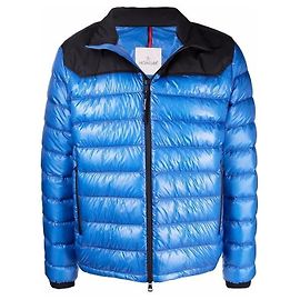 Giacca puffer leggera Moncler Silvere Logo Blu