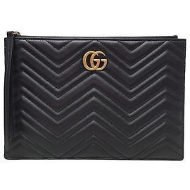 Gucci Clutch GG Marmont matelassé nera Nero