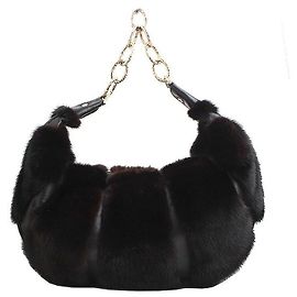 Valentino Borsa a Spalla Black Grama Mink Croissant Nero