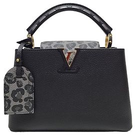 Louis Vuitton Black Leopard Monogram LV Capucines BB Shoulder Bag Black