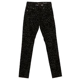 Saint Laurent Pantaloni skinny in cotone nero Nero