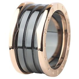 Bulgari Pink Gold Ceramic Ring Size Pink
