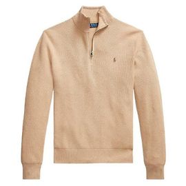 Ralph Lauren Strickpullover mit halbem Reißverschluss und Pony-Logo Braun