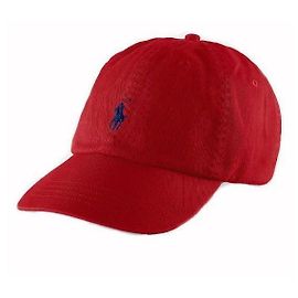 Ralph Lauren Boné Chino com bordado do logotipo Pony Vermelho