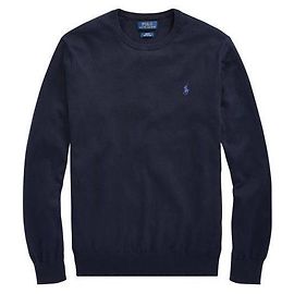 Ralph Lauren Pima-Baumwollstrick mit Pony-Logo Blau