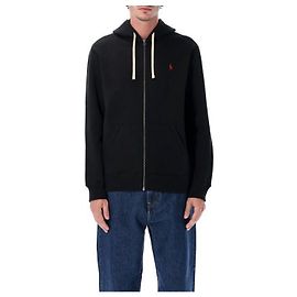 Ralph Lauren Moletom com capuz e zíper com bordado do logotipo Pony Preto