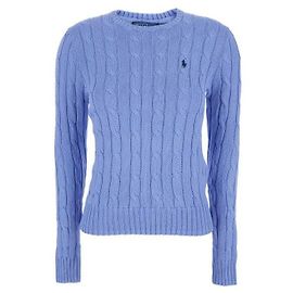 Ralph Lauren Strickpullover aus Pima-Baumwolle mit gesticktem Pony-Logo Blau