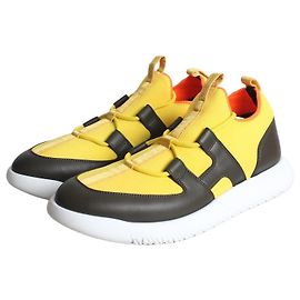 Hermès Baskets en maille double Jaune Jaune