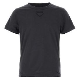 Prada Camiseta de algodón moldeable Castaño