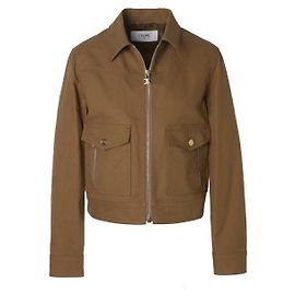 Céline Jaqueta Blouson Western em sarja de algodão Marrom