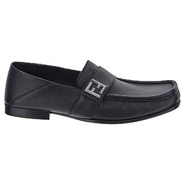 Fendi FF Squared Leather Loafers Black