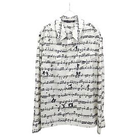 Louis Vuitton Camisa de seda estilo militar Prata