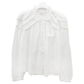 Isabel Marant Plissierte Bluse CHRISTA Weiß Weiß