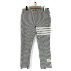 Thom Browne Calças de algodão seersucker loopback Marrom