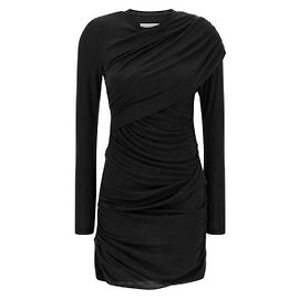 Isabel Marant Drapierte Mini-Jersey-Kleid Schwarz