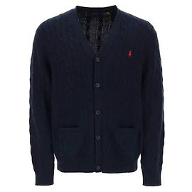 Ralph Lauren Strickjacke aus Sweatshirtstoff mit gesticktem Pony-Logo Schwarz
