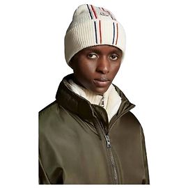 Moncler Logo Patch Tricolor Wool Beanie Multiple colors