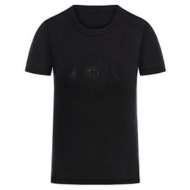 Moncler T-Shirt mit Crystal-Logo Schwarz