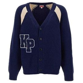 Kenzo Paris Varsity Logo Patch Cardigan Schwarz
